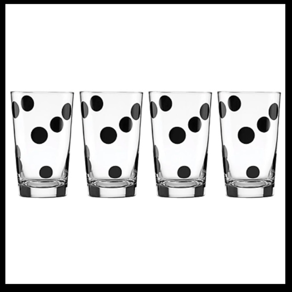 Kate Spade All in Good Taste Deco Dot All Purpose Beverage Glass Set